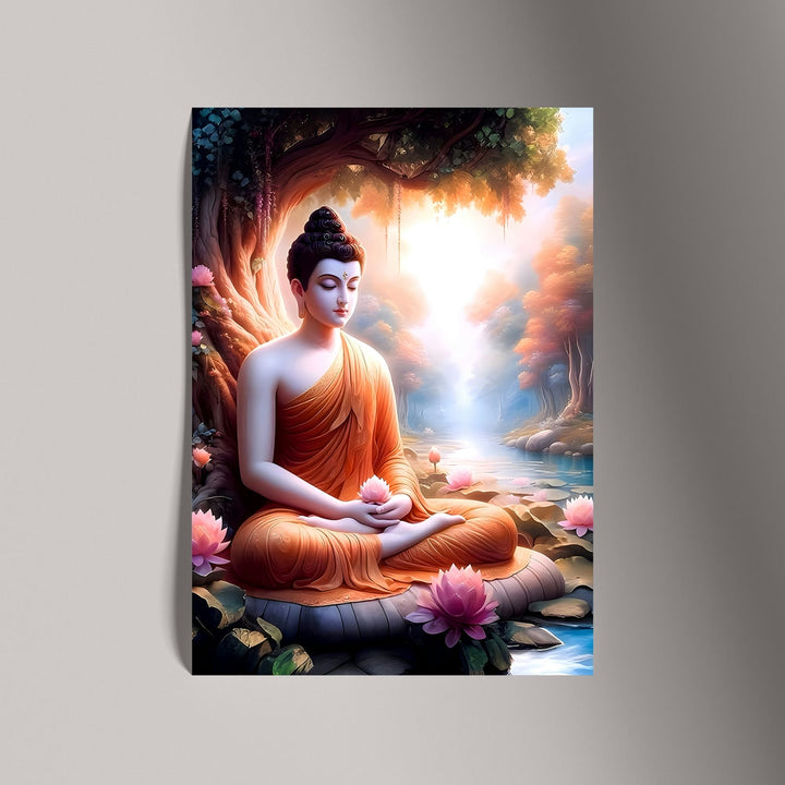 Self Adhesive Textured Vinyl Poster Peaceful Buddha