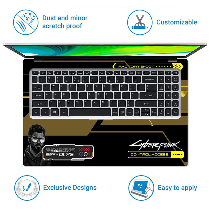 Laptop Skin - Cyberpunk Neon Raiders