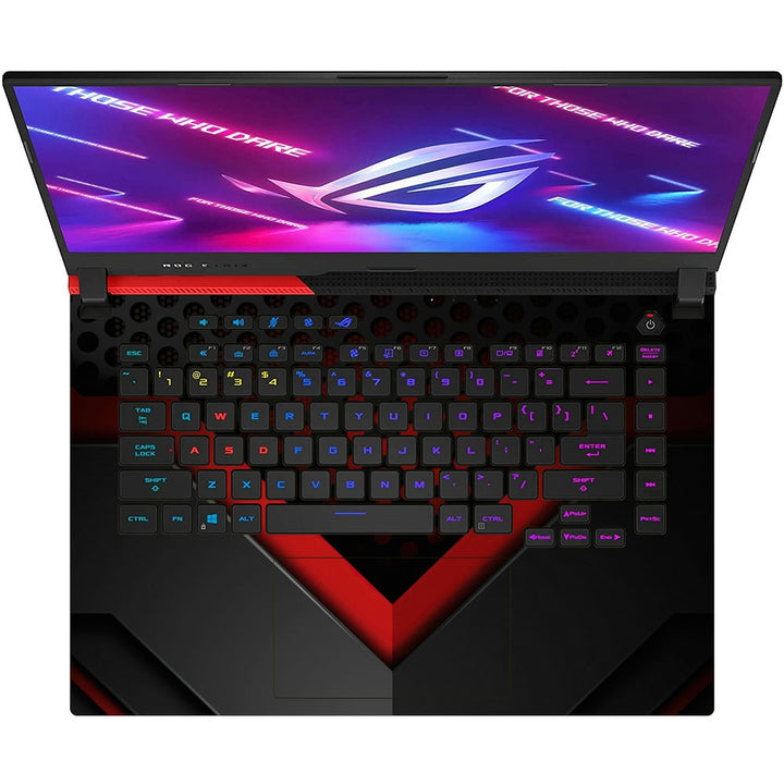 Asus Laptop Skin - black red net hole