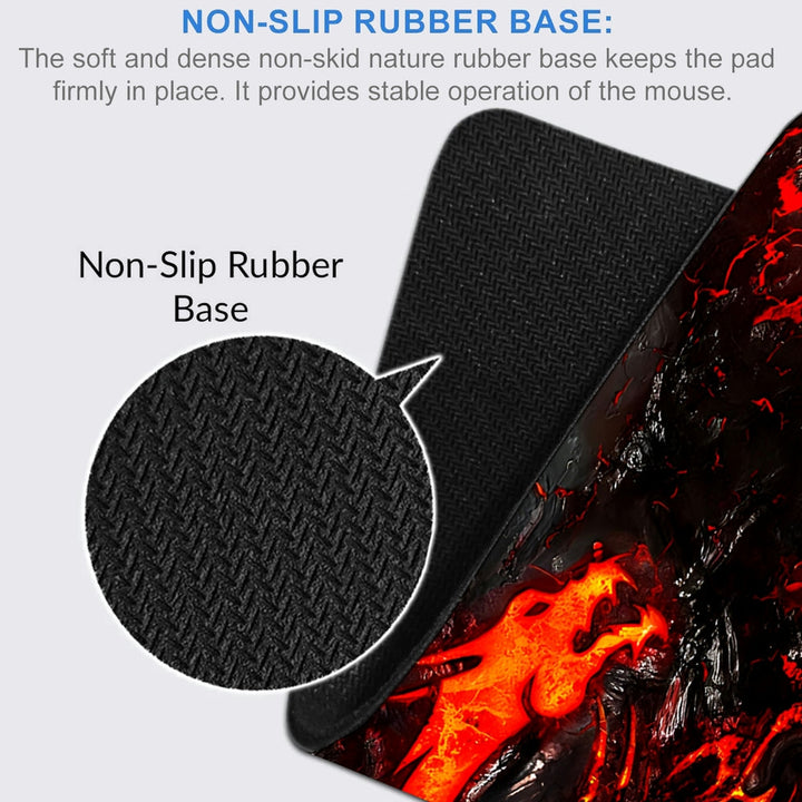 Anti-Slip Desk Mat Gaming Mouse Pad - Fiery Gaming Red Dragon