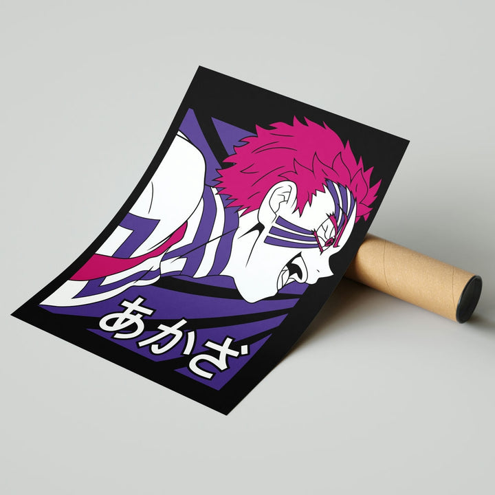 Self Adhesive Textured Vinyl Poster Demon Slayer Akazas Wrath