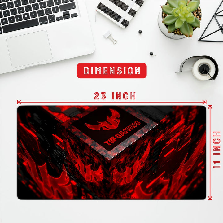 Anti-Slip Desk Mat Gaming Mouse Pad - Red Black Fiery Gaming