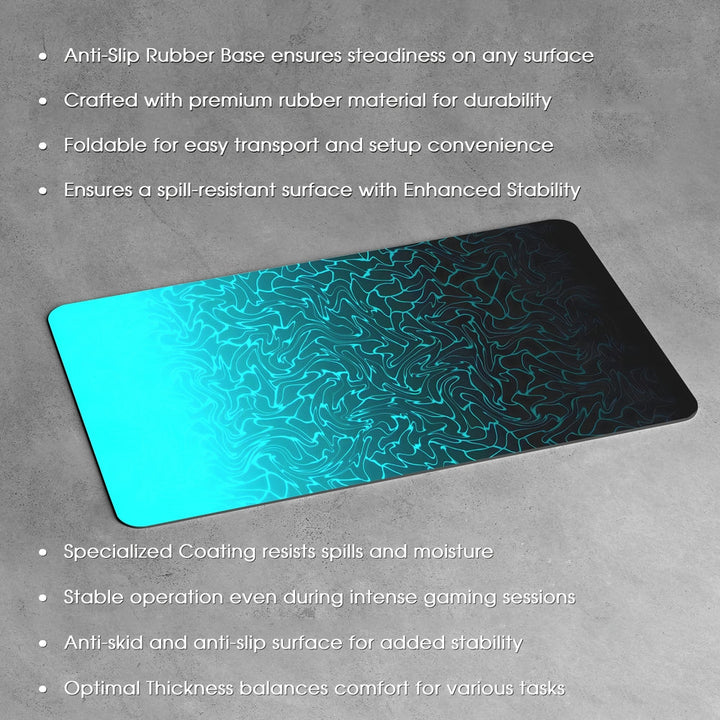 Anti-Slip Desk Mat Gaming Mouse Pad - Aqua Blaze