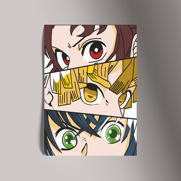 Self Adhesive Textured Vinyl Poster Anime Couple Eyes Close-up