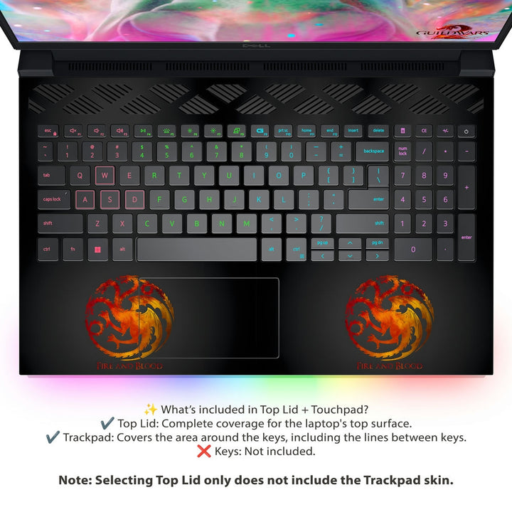 Dell Laptop Skin - House of Dragon Fire & Blood