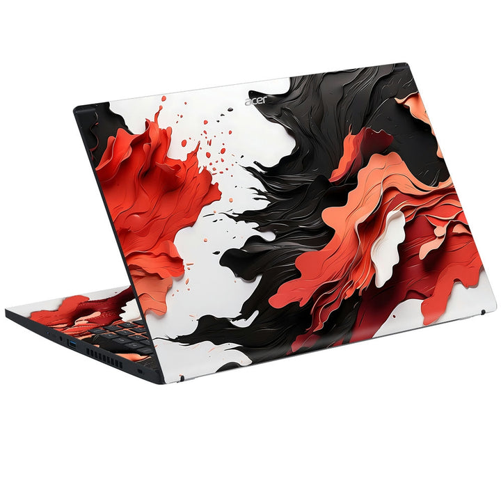 Acer Laptop Skin - Red Black Ink Art