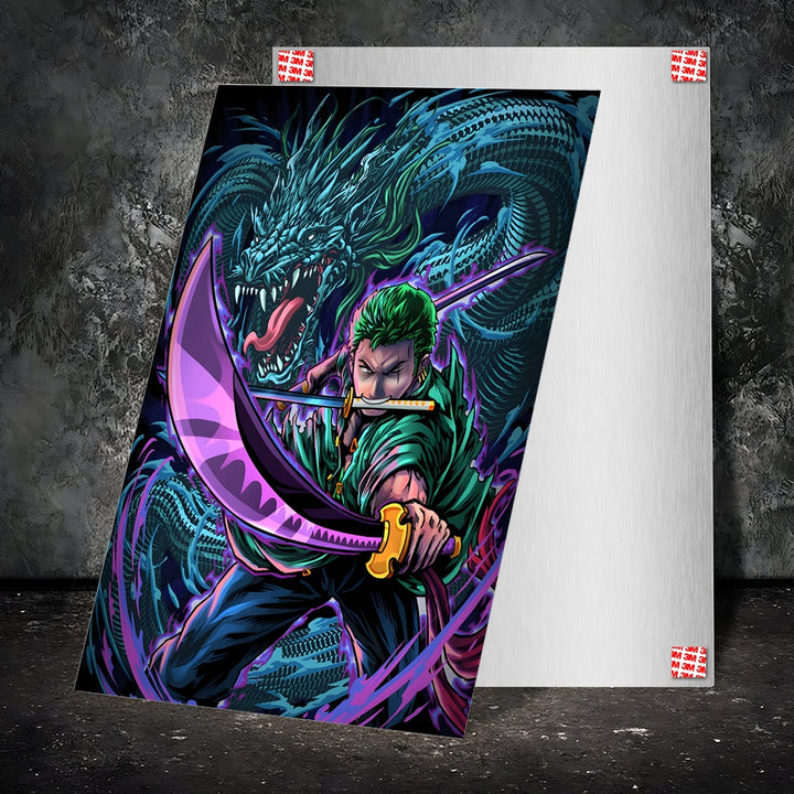 Metal Poster - Anime Roronoa Zoro Dragon twister