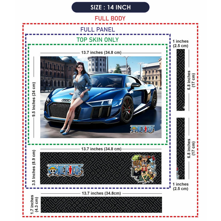 Laptop Skin - One Piece Nico Robin with Blue Audi