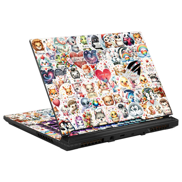 Asus Laptop Skin - I Love You Sticker Bomb