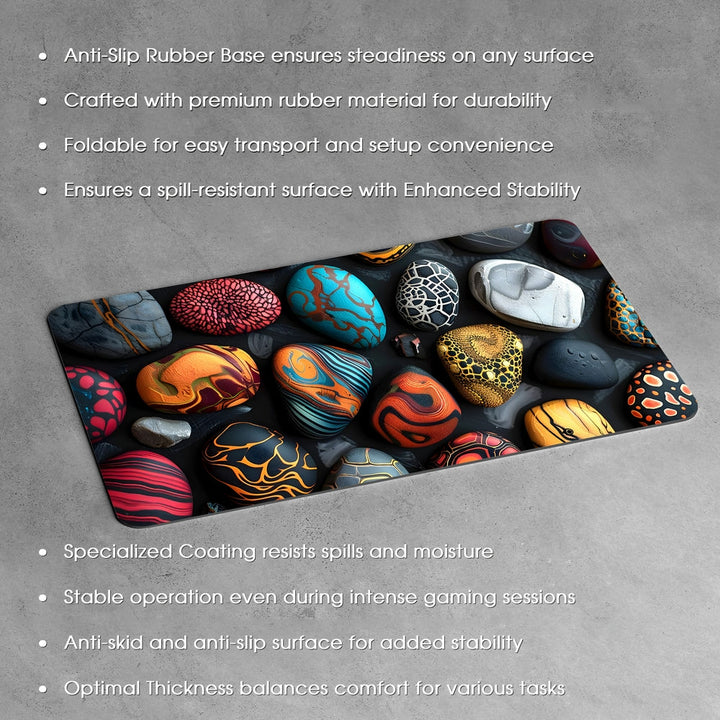 Anti-Slip Desk Mat Gaming Mouse Pad - Colorful Pebbles CP09