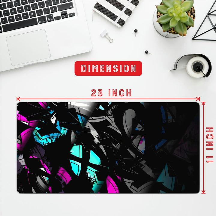 Anti-Slip Desk Mat Gaming Mouse Pad - Neon Fractals