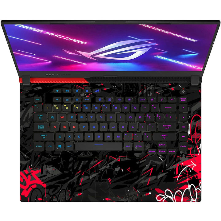 Asus Laptop Skin - Black Red Graffiti