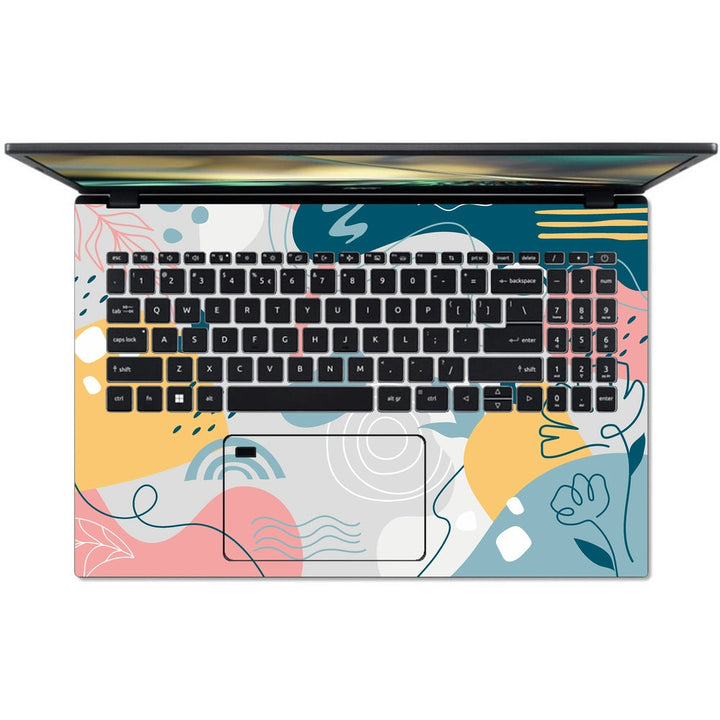 Acer Laptop Skin - Floral Pastel Abstract Design