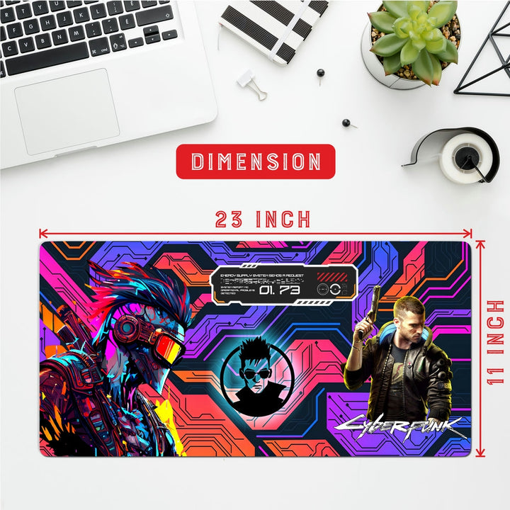 Anti-Slip Desk Mat Gaming Mouse Pad - Cyberpunk Digital Vortex