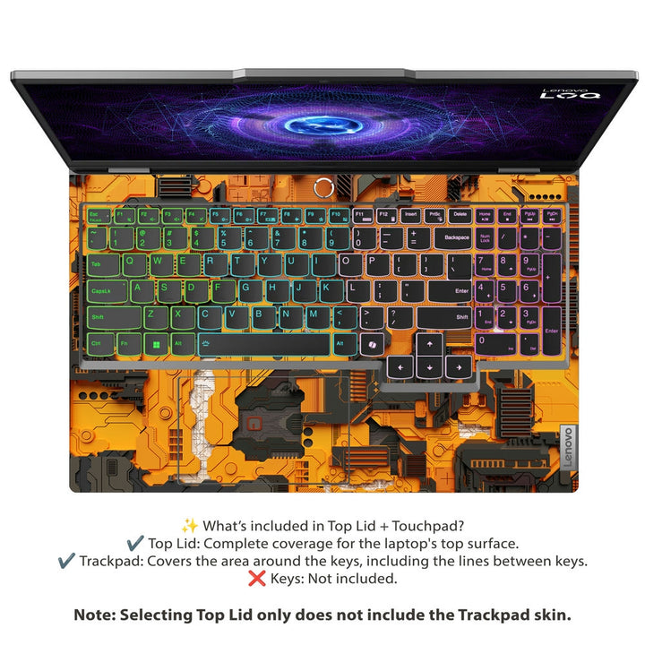 Laptop Skin - Tech Yellow Circuitry