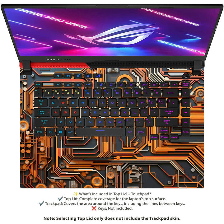 Asus Laptop Skin - Tech Orange Geometric