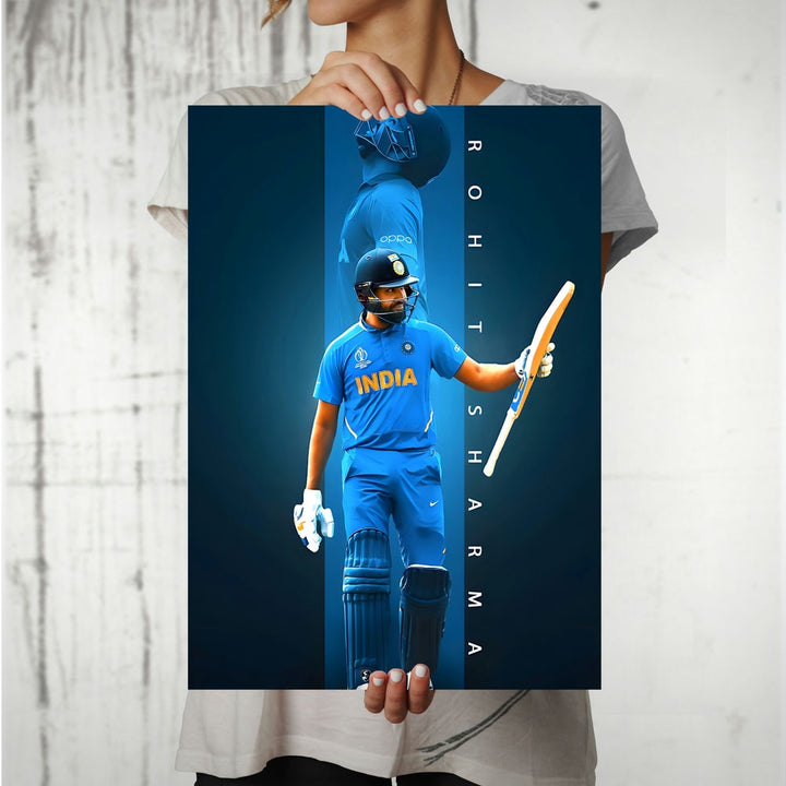 Metal Poster - Indian Cricketer Rohit Sharma RS03