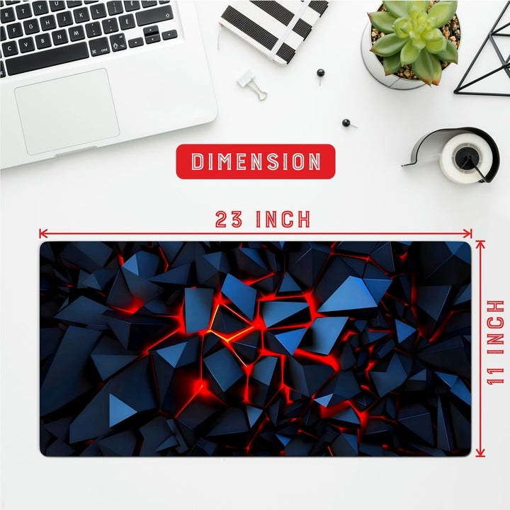 Anti-Slip Desk Mat Gaming Mouse Pad - Red Fracture