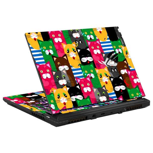 Asus Laptop Skin - Multicolor Cat Faces