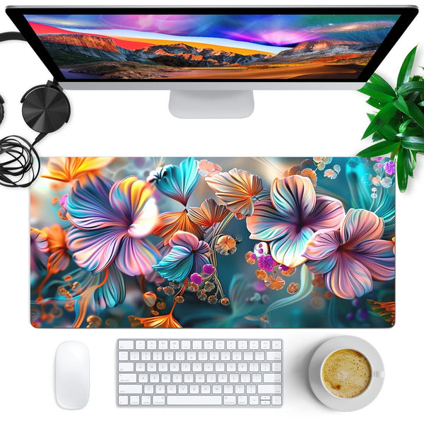 Anti-Slip Desk Mat Gaming Mouse Pad - Floral Fantasy