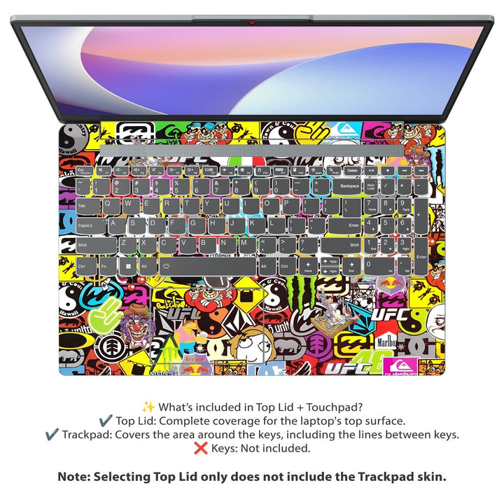 Lenovo Laptop Skin - Monster Sticker Bomb