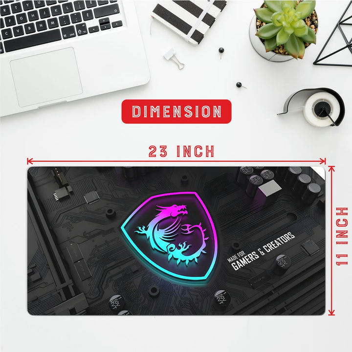 Anti-Slip Desk Mat Gaming Mouse Pad - MSI Gaming Motherboard Design