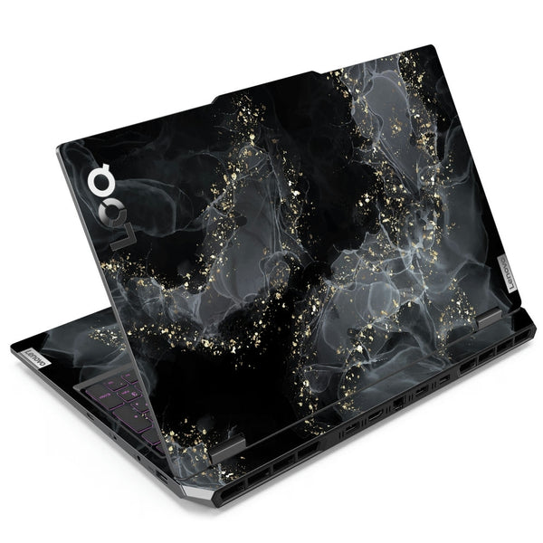 Laptop Skin - Black and Gold Smoke Art