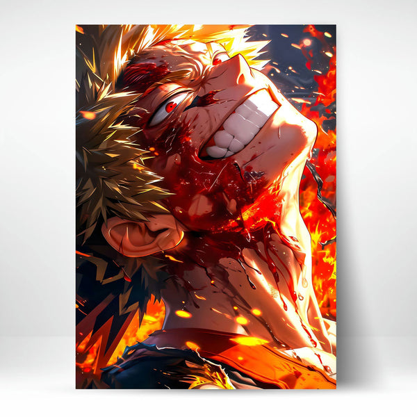 Metal Poster - Anime Fiery Rage