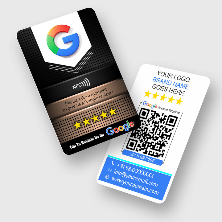 Google Review Card Modern Black-Gold