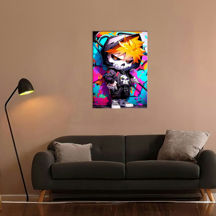 Metal Poster - Anime Chibi Skull