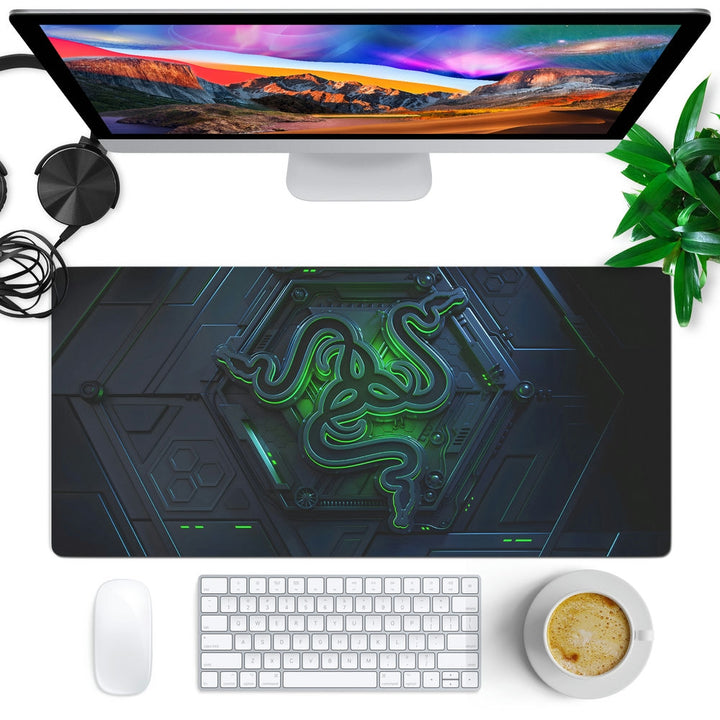 Anti-Slip Desk Mat Gaming Mouse Pad - Green Tech Design