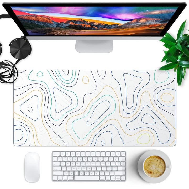 Anti-Slip Desk Mat Gaming Mouse Pad - Minimalist Contour Map