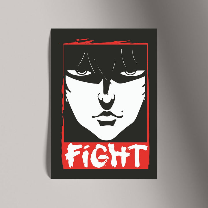 Self Adhesive Textured Vinyl Poster Fighters Determination