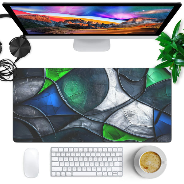 Anti-Slip Desk Mat Gaming Mouse Pad - Emerald Glass