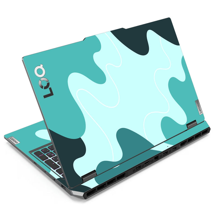 Lenovo LOQ Laptop Skin - Turquoise Abstract Waves Pattern