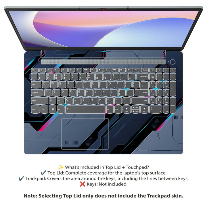 Lenovo Laptop Skin - Neon Tech