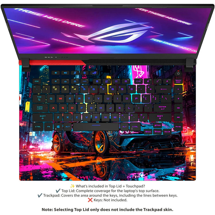 Asus Laptop Skin - Neon Supercar Chase