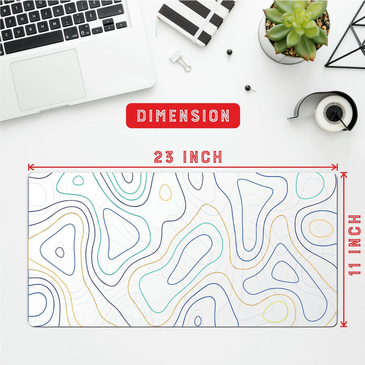 Anti-Slip Desk Mat Gaming Mouse Pad - Minimalist Contour Map