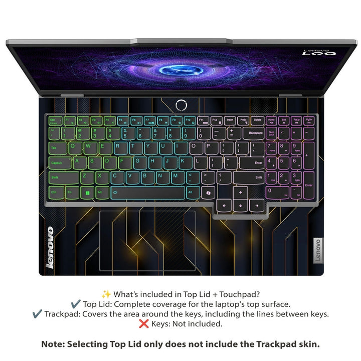 Laptop Skin - Lenovo Black Cyber Tech