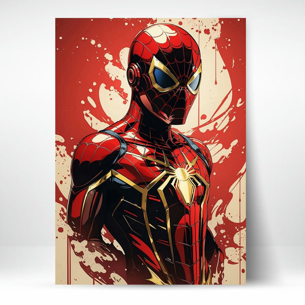 Metal Poster - Spiderman Red Golden