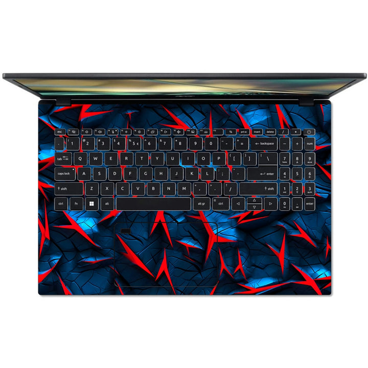 Acer Laptop Skin - Red and Blue Spike Pattern