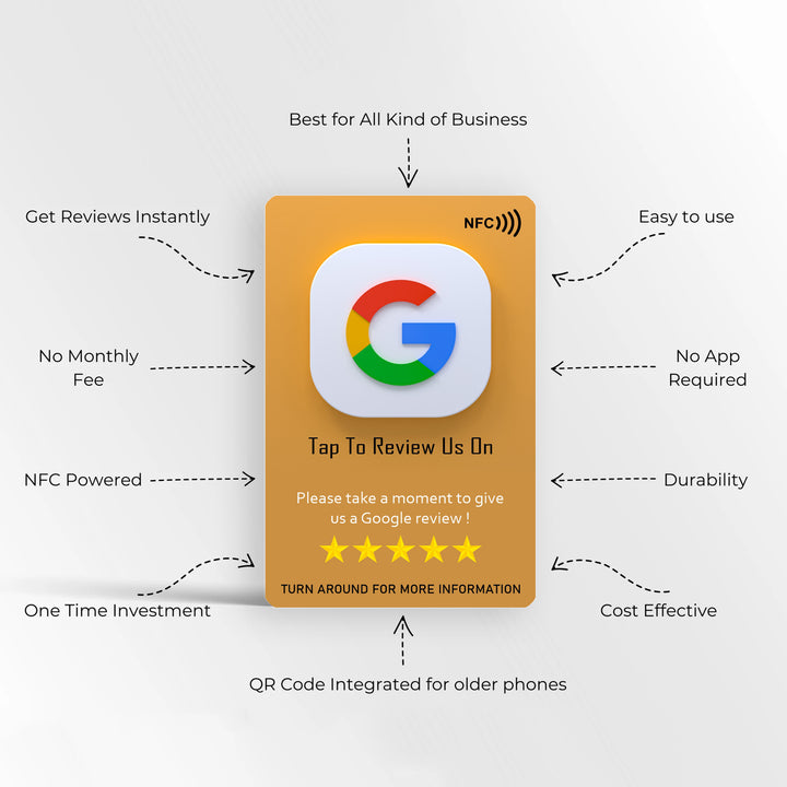 Google Review Card Golden