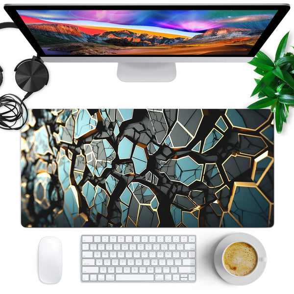 Anti-Slip Desk Mat Gaming Mouse Pad - Stone Blocks