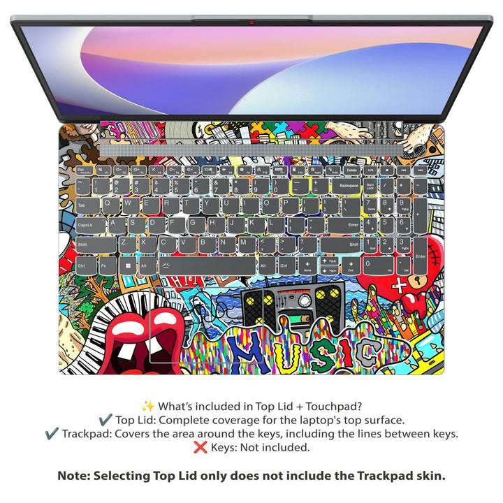 Lenovo Laptop Skin - Pop Art Music Vibes