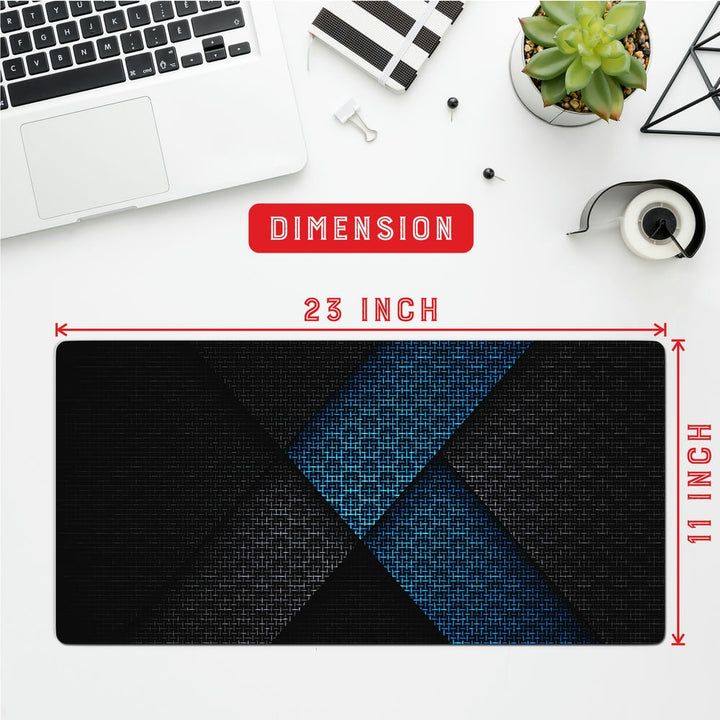 Anti-Slip Desk Mat Gaming Mouse Pad - Abstract Blue and Black Geometric