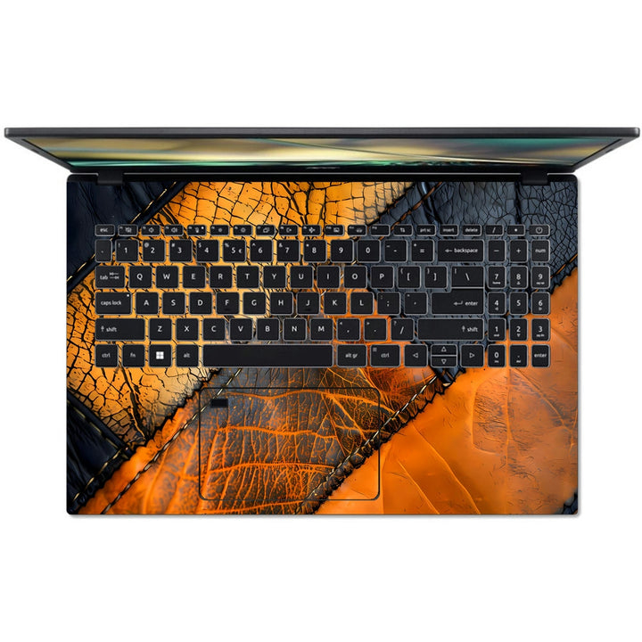 Acer Laptop Skin - Orange and Blue Leather Abstract