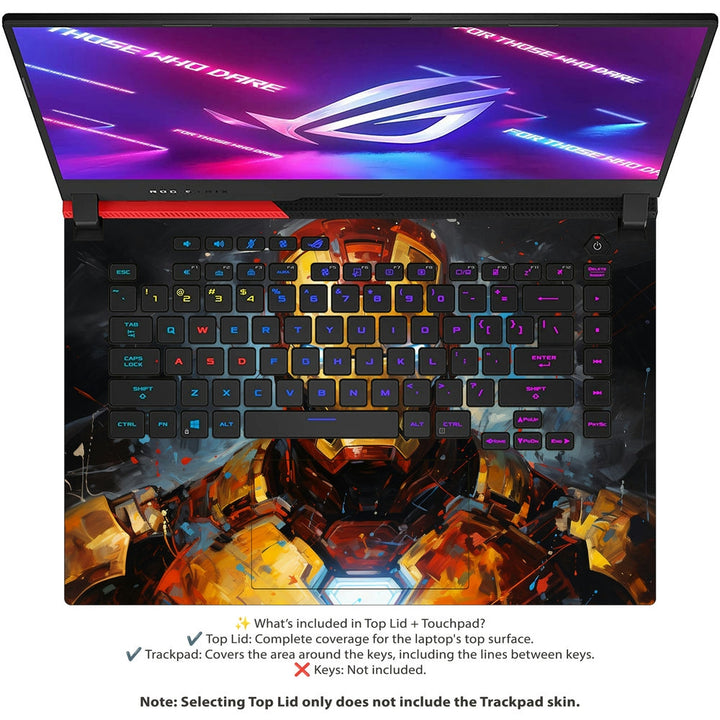 Asus Laptop Skin - Iron Man Brush Stroke Art