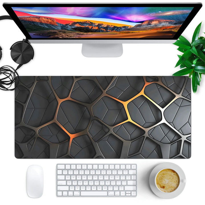 Anti-Slip Desk Mat Gaming Mouse Pad - Honeycomb Steel