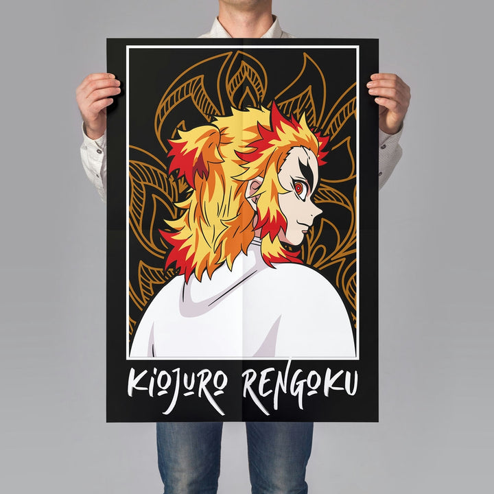 Self Adhesive Textured Vinyl Poster Kyojuro Rengoku Demon Slayer