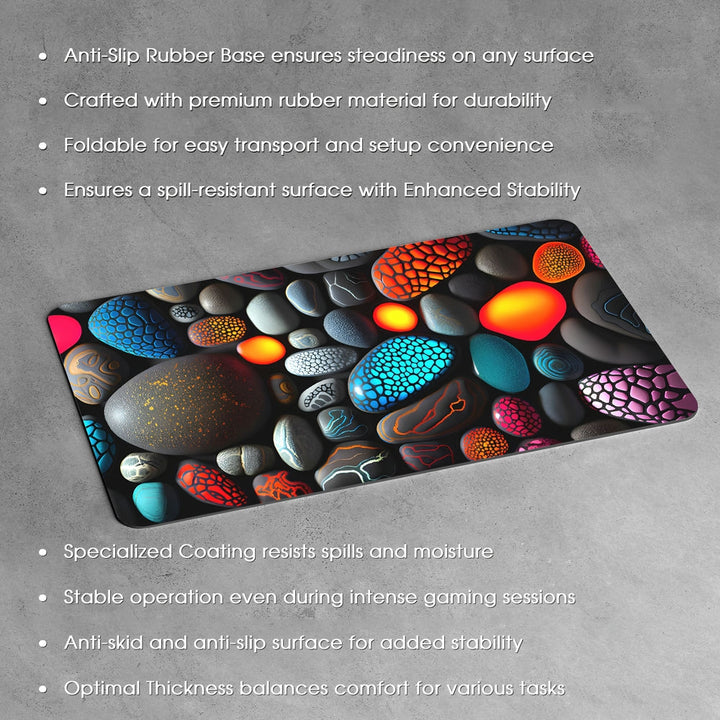 Anti-Slip Desk Mat Gaming Mouse Pad - Colorful Pebbles CP03